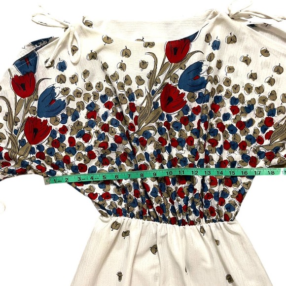 Vintage Sunshine Alley White & Floral Blouson Dress Size 6 - Picture 7 of 7